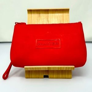Hunter for Target Small Red Rubber Bag Wristlet Clutch Cosmetic Pouch